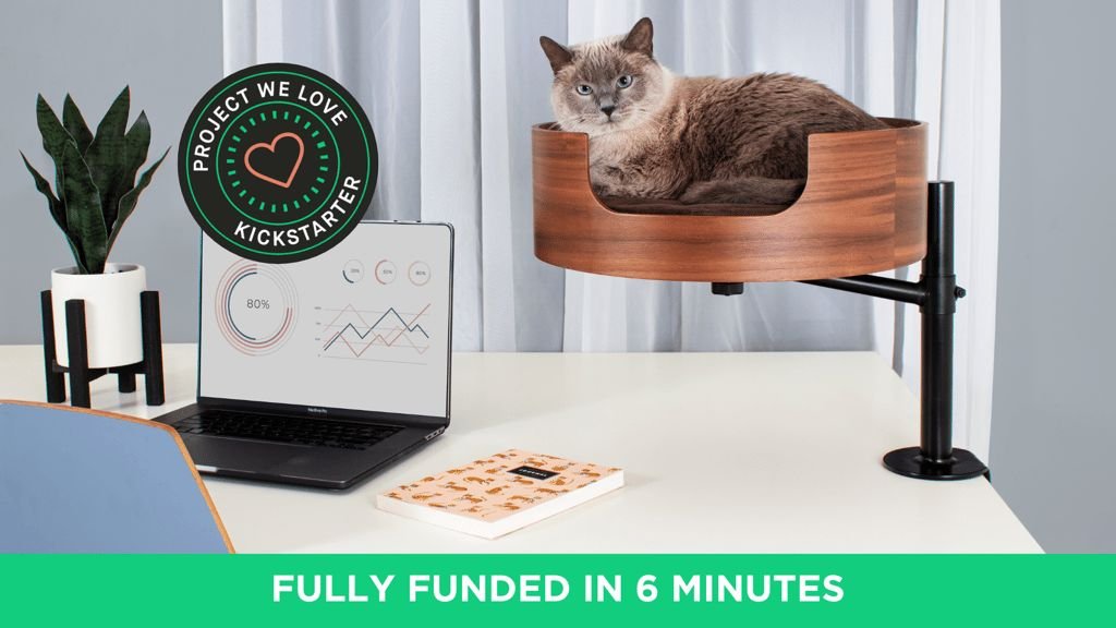 2. Kickstarter - Desk Nest Cat Bed - The Purrfect Cat Bed for Your Desk