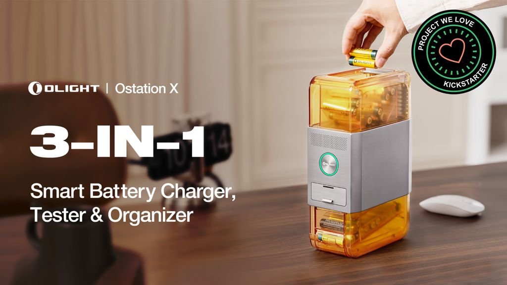 2. Kickstarter - Olight 3-in-1 Smart Battery Charger, Tester & Organizer