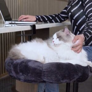 DeskPurrch - The Cozy Under-Desk Cat Bed