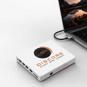 DISCORE - 9-in-1 DVD Drive Hub for Creators, Ports & Storage