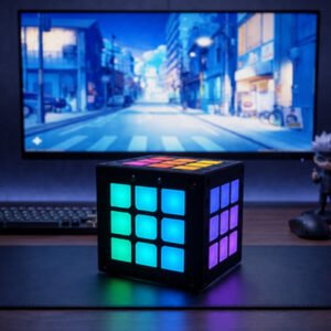 LOERDA Aurora Cube — Button-Control Puzzle Desk Ambient Light