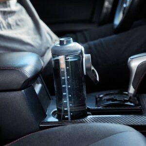 GoBottle fitting in a car cupholder