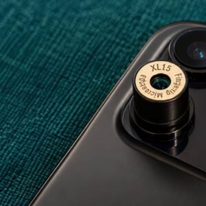 iMicro XL15 microscope lens mounted on a smartphone
